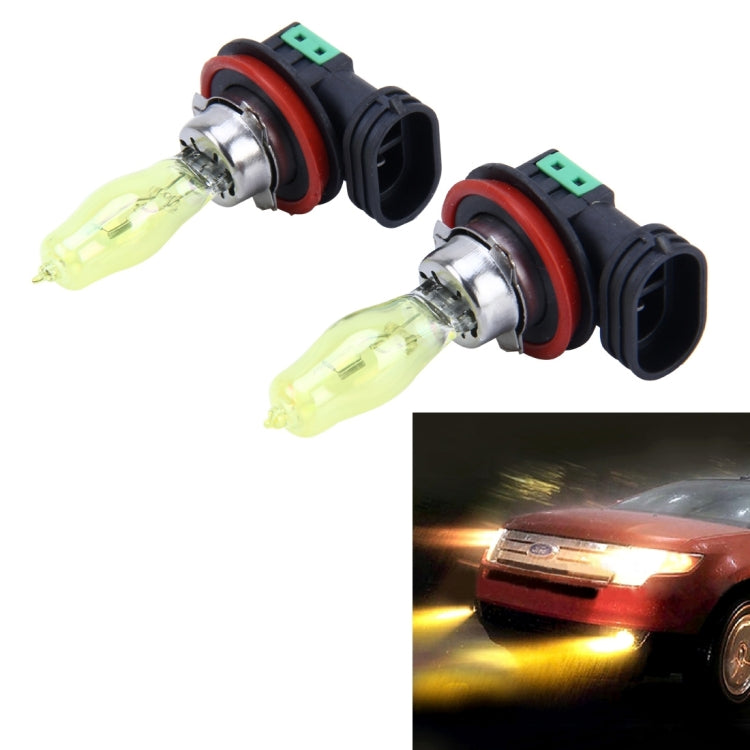 2 X H11 HOD Halogen Bulbs 12V 100W 2400 LM 3500K Yellow Light Headlights - In Car by buy2fix | Online Shopping UK | buy2fix