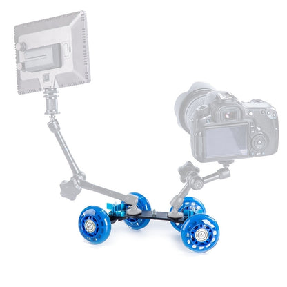 DEBO First Generation Camera Truck / Floor Table Video Slider Track Dolly Car for DSLR Camera / Camcorders(Blue) - Camera Accessories by DEBO | Online Shopping UK | buy2fix