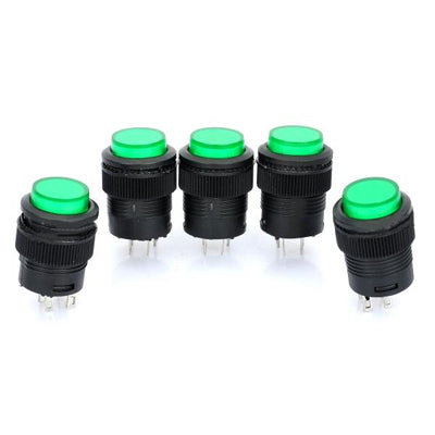 R16-503 16mm Self-Locking Push Button Switch with Indicator (5 Pcs in One Package, the Price is for 5 Pcs) - In Car by buy2fix | Online Shopping UK | buy2fix