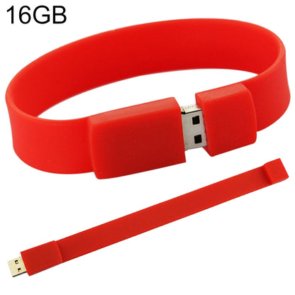 16GB Silicon Bracelets USB 2.0 Flash Disk(Red) -  by buy2fix | Online Shopping UK | buy2fix