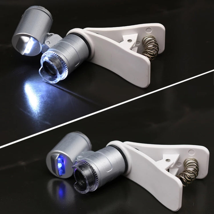 Universal Clip-type LED phone 60X Microscope / Micro Lens - Telescope & Microscope by buy2fix | Online Shopping UK | buy2fix