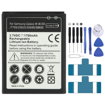 1700mAh Replacement Battery for Galaxy W i8150 / T759 / S5820 / S5690 / S8600 - For Samsung by buy2fix | Online Shopping UK | buy2fix
