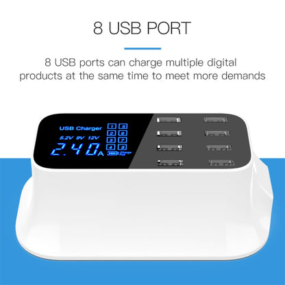 YC-CDA19A 8-port USB Multi-function 40W Intelligent Digital Display Fast Charging Dock, US Plug - Multifunction Charger by buy2fix | Online Shopping UK | buy2fix