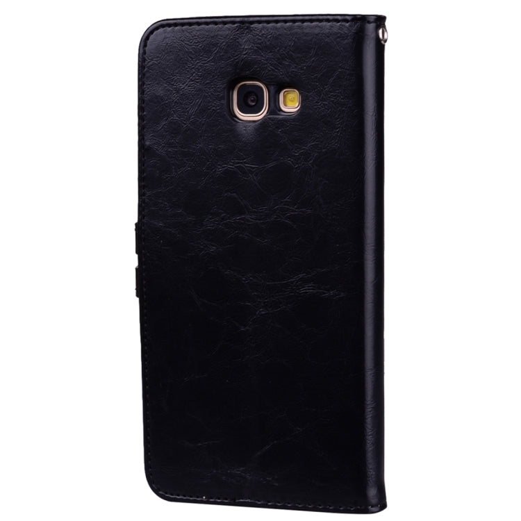 For Samsung Galaxy A5 (2017) Business Style Oil Wax Texture Horizontal Flip Leather Case with Holder & Card Slots & Wallet(Black) - Galaxy Phone Cases by buy2fix | Online Shopping UK | buy2fix