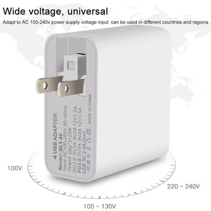 WLX-A6 4 Ports Quick Charging USB Travel Charger Power Adapter, US Plug - Apple Accessories by buy2fix | Online Shopping UK | buy2fix