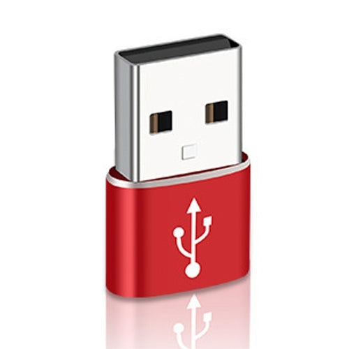 USB-C / Type-C Female to USB 3.0 Male Aluminum Alloy Adapter, Support Charging & Transmission Data(Red) - Type-C Adapter by buy2fix | Online Shopping UK | buy2fix