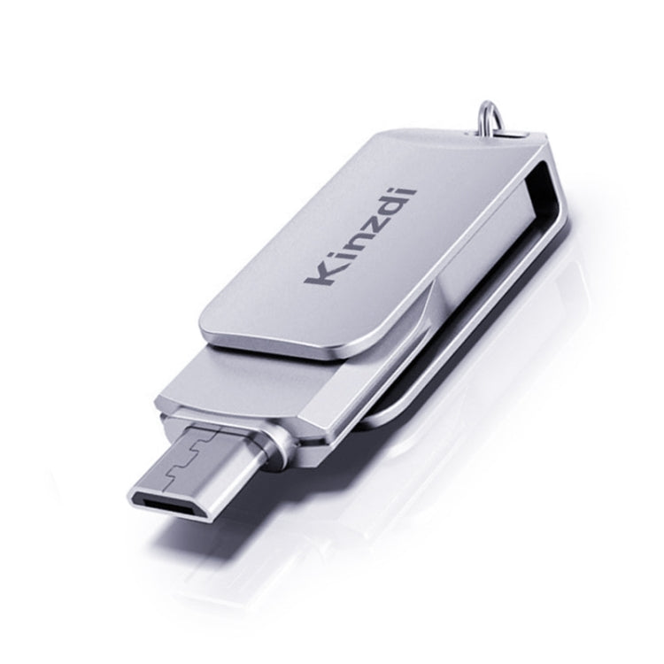 Kinzdi 128GB USB + Type-C Interface Metal Twister Flash Disk V8 (Silver) - USB Flash Drives by Kinzdi | Online Shopping UK | buy2fix