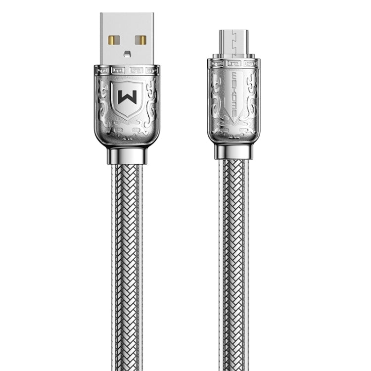 WK WDC-177 6A USB to Micro USB Platinum Fast Charge Data Cable, Length 1m (Silver) - Micro USB Cable by WK | Online Shopping UK | buy2fix