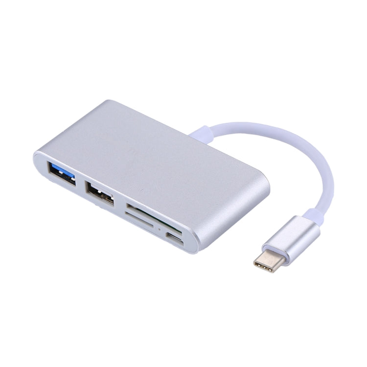 5 in 1 Micro SD + SD + USB 3.0 + USB 2.0 + Micro USB Port to USB-C / Type-C OTG COMBO Adapter Card Reader for Tablet, Smartphone, PC(Silver) - Computer & Networking by buy2fix | Online Shopping UK | buy2fix