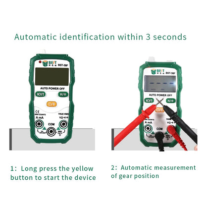 BEST BST-58F Full Automatic Range Multimeter Without Shift Intelligent Identification Digital Multimeter Household Mini Electrical Instrument - Digital Multimeter by BEST | Online Shopping UK | buy2fix