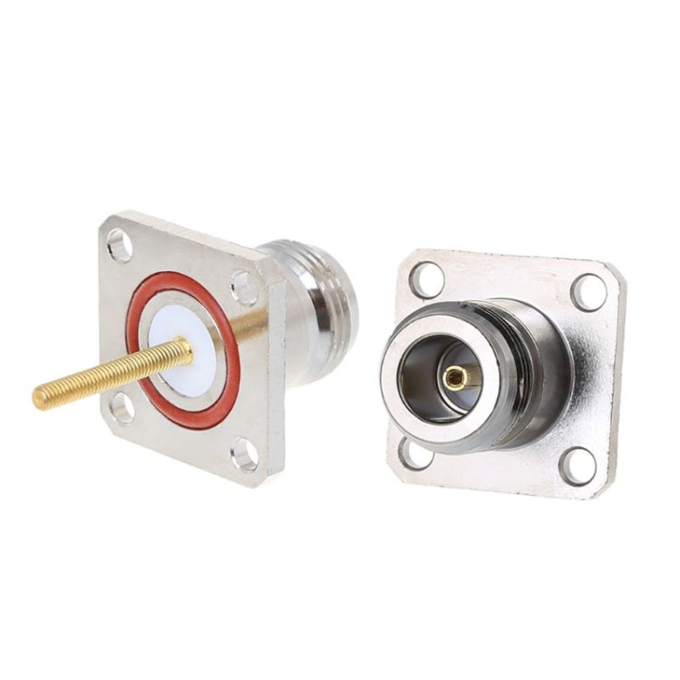 NKF Brass N Female Connector with 4 Holes Flange Frame RF Adapter - Security by buy2fix | Online Shopping UK | buy2fix