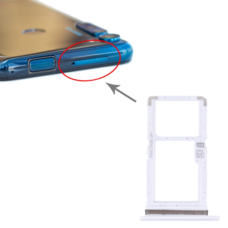 For Motorola Moto One Fusion Plus Original SIM Card Tray + Micro SD Card Tray (White) - Repair & Spare Parts by buy2fix | Online Shopping UK | buy2fix