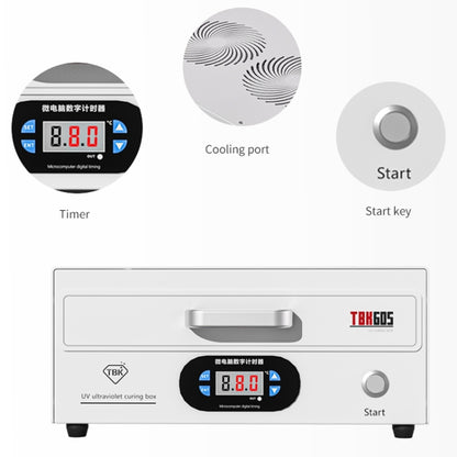 TBK 605 100W Mini UV Curing Lamp Box 48 LEDs Curved Surface Screen UV Curing Box, UK Plug - Others by TBK | Online Shopping UK | buy2fix