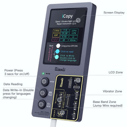 For iPhone 6 - 14 Pro Max 5 in 1 Qianli iCopy Plus 2.2 Repair Detection Programmer Set, Plug: EU -  by QIANLI | Online Shopping UK | buy2fix