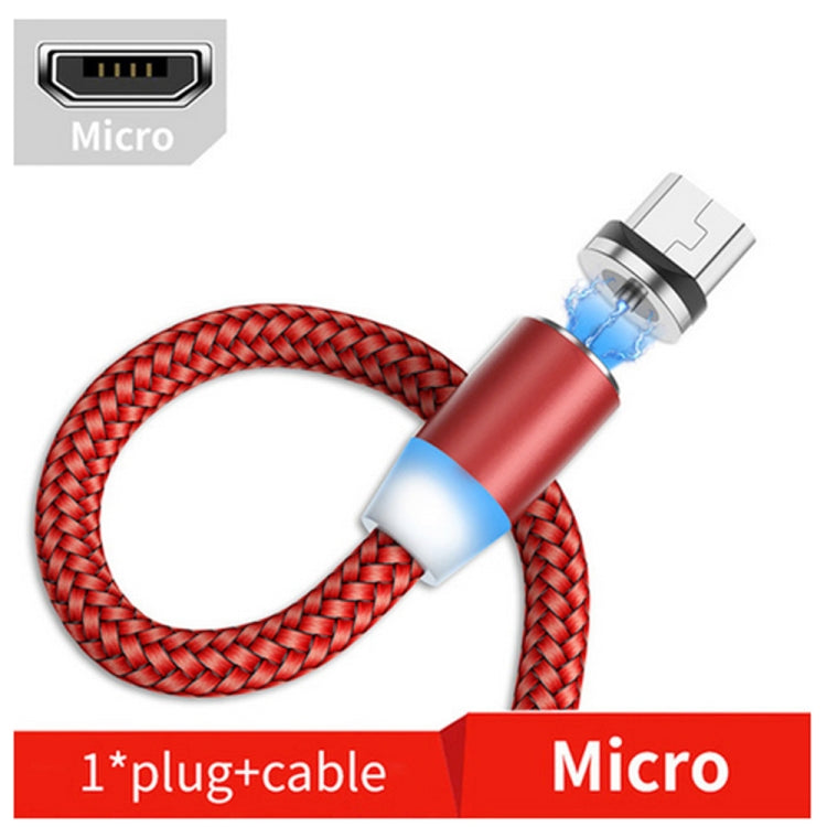 USB to Micro USB Magnetic Metal Connector Nylon Two-color Braided Magnetic Data Cable, Cable Length: 1m(Red) - Mobile Accessories by buy2fix | Online Shopping UK | buy2fix