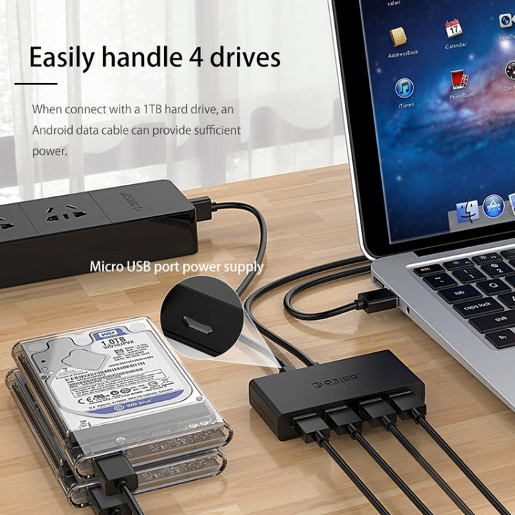 ORICO G11-H4-U3-100-BK 4 Ports USB 3.0 HUB - USB 3.0 HUB by ORICO | Online Shopping UK | buy2fix