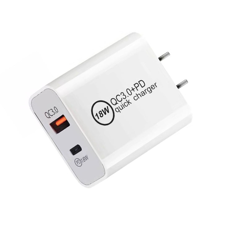 SDC-18W 18W PD + QC 3.0 USB Dual Fast Charging Universal Travel Charger, US Plug - Mobile Accessories by buy2fix | Online Shopping UK | buy2fix