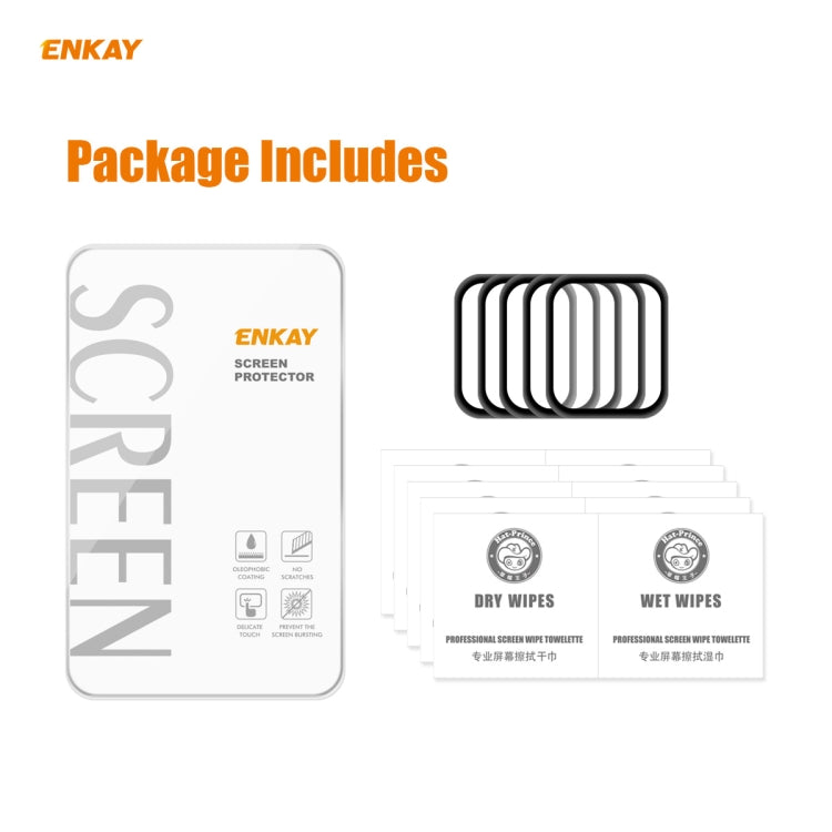 For Apple Watch 6/5/4/SE 40mm 5PCS ENKAY Hat-Prince 0.2mm 9H Surface Hardness 3D Explosion-proof Aluminum Alloy Edge Full Screen Tempered Glass Screen Film - Watch Cases by ENKAY | Online Shopping UK | buy2fix