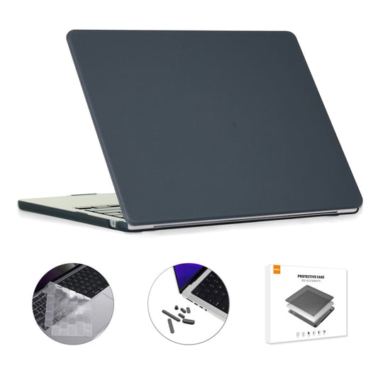 For MacBook Air 13.6 2022 A2681 EU Version ENKAY 3 in 1 Matte Laptop Case with TPU Keyboard Film / Anti-dust Plugs(Black) - MacBook Air Cases by ENKAY | Online Shopping UK | buy2fix