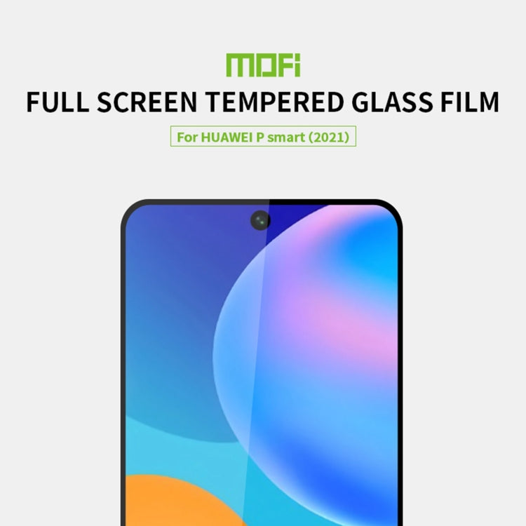 For Huawei P smart 2021 MOFI 9H 2.5D Full Screen Tempered Glass Film(Black) - Huawei Tempered Glass by PINWUYO | Online Shopping UK | buy2fix