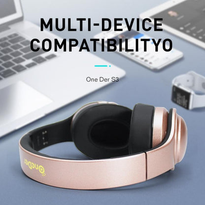 OneDer S3 2 in1 Headphone & Speaker Portable Wireless Bluetooth Headphone Noise Cancelling Over Ear Stereo(Rose Gold) - Headset & Headphone by OneDer | Online Shopping UK | buy2fix