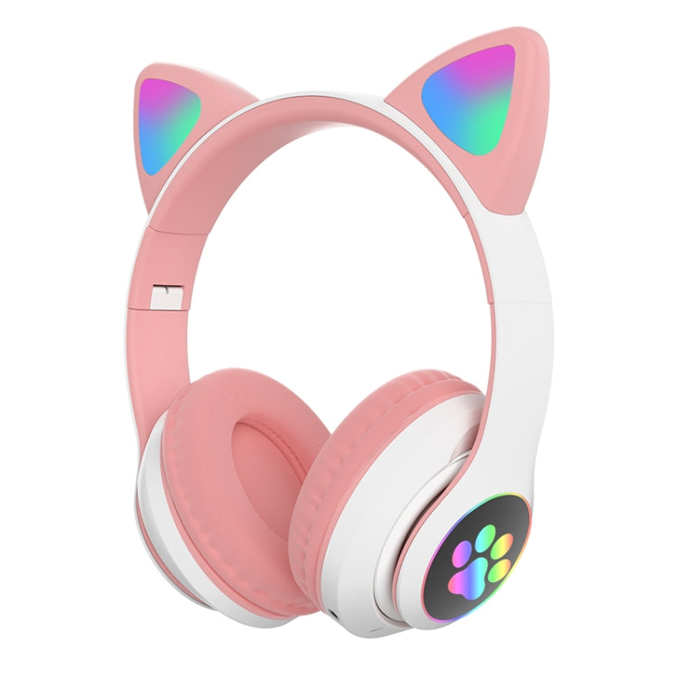 T&G TN-28 3.5mm Bluetooth 5.0 Dual Connection RGB Cat Ear Bass Stereo Noise-cancelling Headphones Support TF Card With Mic(Pink) - Headset & Headphone by T&G | Online Shopping UK | buy2fix