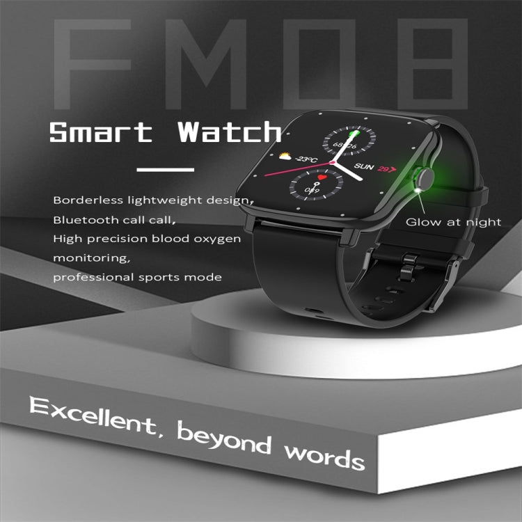 FM08 1.69 inch Color Screen Smart Watch IP67 Waterproof,Support Heart Rate Monitoring/Blood Pressure Monitoring/Blood Oxygen Monitoring/Sleep Monitoring(Gold) - Smart Wear by buy2fix | Online Shopping UK | buy2fix