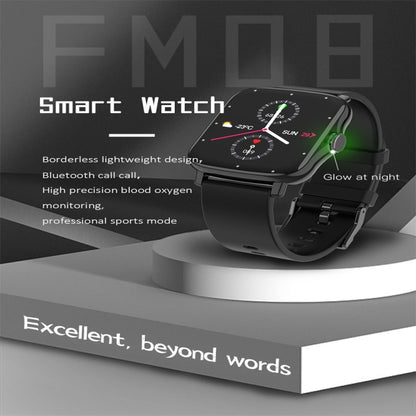 FM08 1.69 inch Color Screen Smart Watch IP67 Waterproof,Support Heart Rate Monitoring/Blood Pressure Monitoring/Blood Oxygen Monitoring/Sleep Monitoring(Gold) - Smart Wear by buy2fix | Online Shopping UK | buy2fix