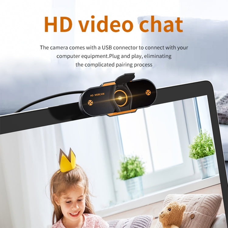 312 1080P HD USB 2.0 PC Desktop Camera Webcam with Mic, Cable Length: about 1.3m, Configuration:Anti-peep - HD Camera by buy2fix | Online Shopping UK | buy2fix