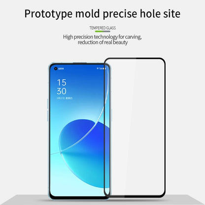 For OPPO Reno6 PINWUYO 9H 2.5D Full Screen Tempered Glass Film(Black) - OPPO Tempered Glass by PINWUYO | Online Shopping UK | buy2fix