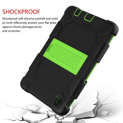 For Samsung Galaxy Tab A7 Lite T220 / T225 Two-Color Robot Shockproof Silicone + PC Protective Case with Holder(Black+Green) - Samsung Accessories by buy2fix | Online Shopping UK | buy2fix