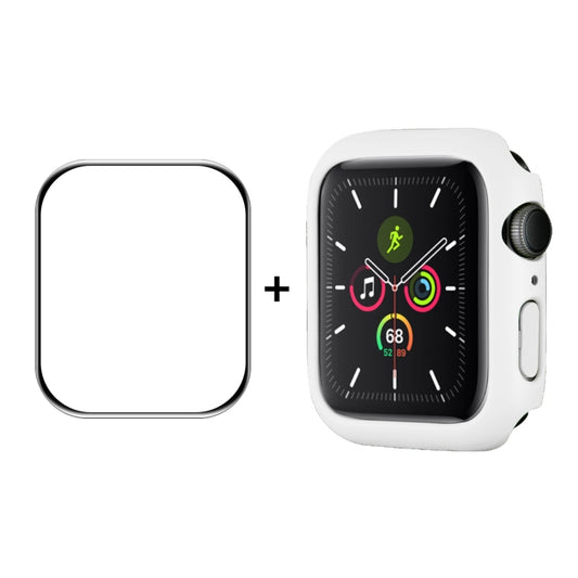 ENKAY Hat-Prince PC Frame + Full Coverage PMMA HD Screen Protector Film For Apple Watch Series 8 / 7 41mm(White) - Watch Cases by ENKAY | Online Shopping UK | buy2fix