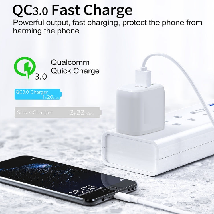 CS-20W Mini Portable PD3.0 + QC3.0 Dual Ports Fast Charger with 3A Type-C to 8 Pin Data Cable(US Plug) - Apple Accessories by buy2fix | Online Shopping UK | buy2fix