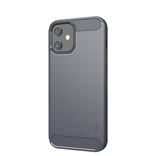 For iPhone 12 mini MOF Gentleness Series Brushed Texture Carbon Fiber Soft TPU Case (Gray) - iPhone 12 mini Cases by MOFI | Online Shopping UK | buy2fix