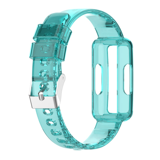 For Fitbit Ace 2 Transparent Silicone Integrated Watch Band(Transparent Blue) - Smart Wear by buy2fix | Online Shopping UK | buy2fix