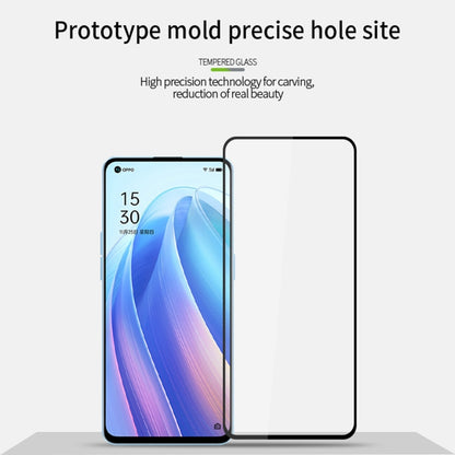 For OPPO Reno7 5G PINWUYO 9H 2.5D Full Screen Tempered Glass Film(Black) - OPPO Tempered Glass by PINWUYO | Online Shopping UK | buy2fix