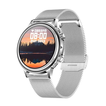 CF85 1.32 inch Steel Watchband Color Screen Smart Watch(Silver) - Smart Wear by buy2fix | Online Shopping UK | buy2fix