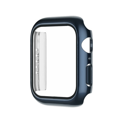 Electroplating Monochrome PC+Tempered Film Watch Case For Apple Watch Series 8 / 7 41mm(Blue) - Watch Cases by buy2fix | Online Shopping UK | buy2fix