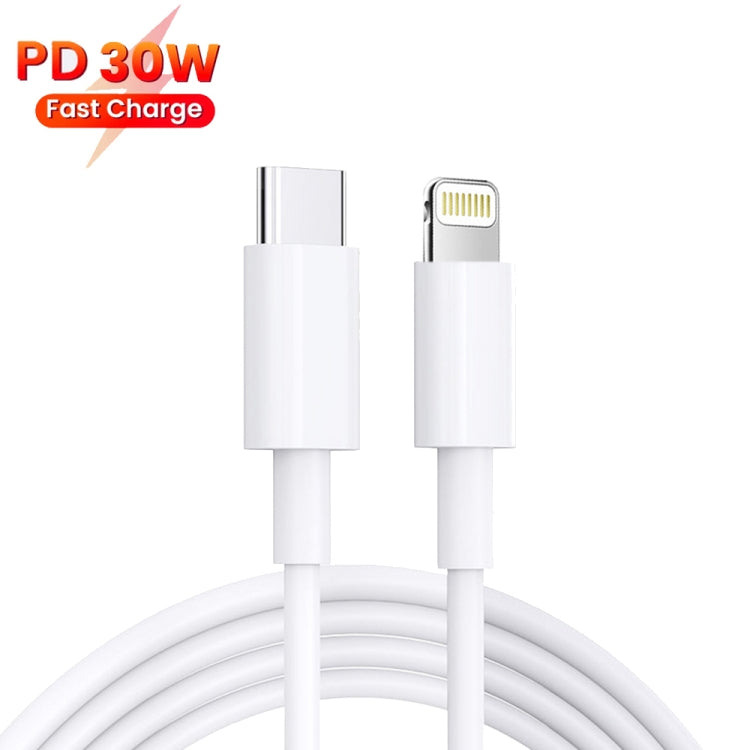 PD 35W Dual USB-C / Type-C Ports Charger with 1m Type-C to 8 Pin Data Cable, EU Plug - USB Charger by buy2fix | Online Shopping UK | buy2fix