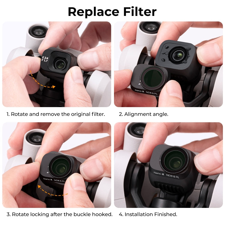 For DJI Mini 3 Pro K&F CONCEPT KF01.2038 ND16 Filter 4-stops Adjusting HD Light Reduction Filter - Camera Accessories by K&F | Online Shopping UK | buy2fix