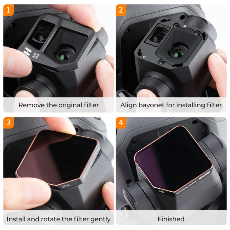 For DJI Mavic 3 K&F Concept SKU.1892 4 in 1 Lens Filter ND64 ND128 ND256 ND512 Filter Kits - DJI & GoPro Accessories by buy2fix | Online Shopping UK | buy2fix