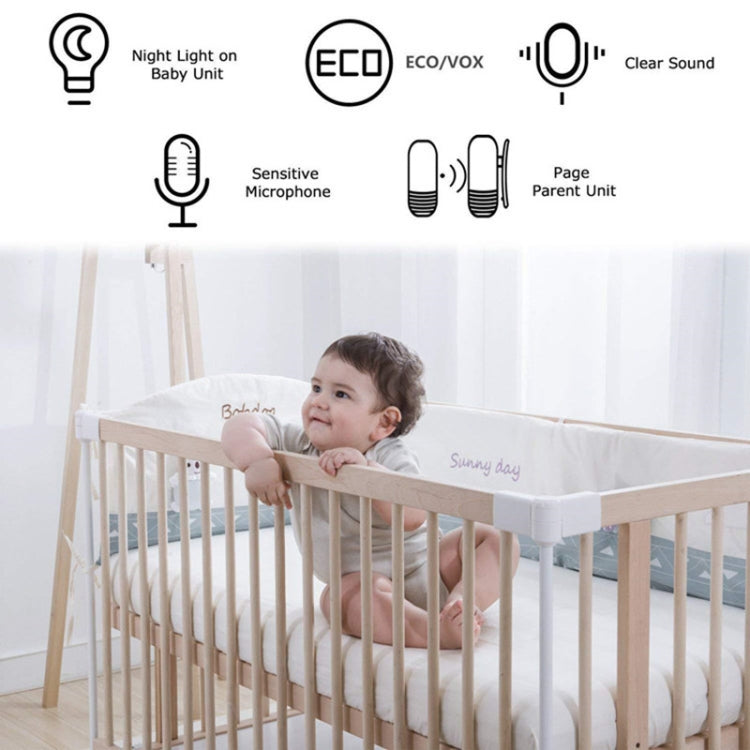 DBM-8 Wireless Audio Two-way Talk Back Baby Monitor, Intercom Sound Alert for Infant(UK Plug) - Security by buy2fix | Online Shopping UK | buy2fix