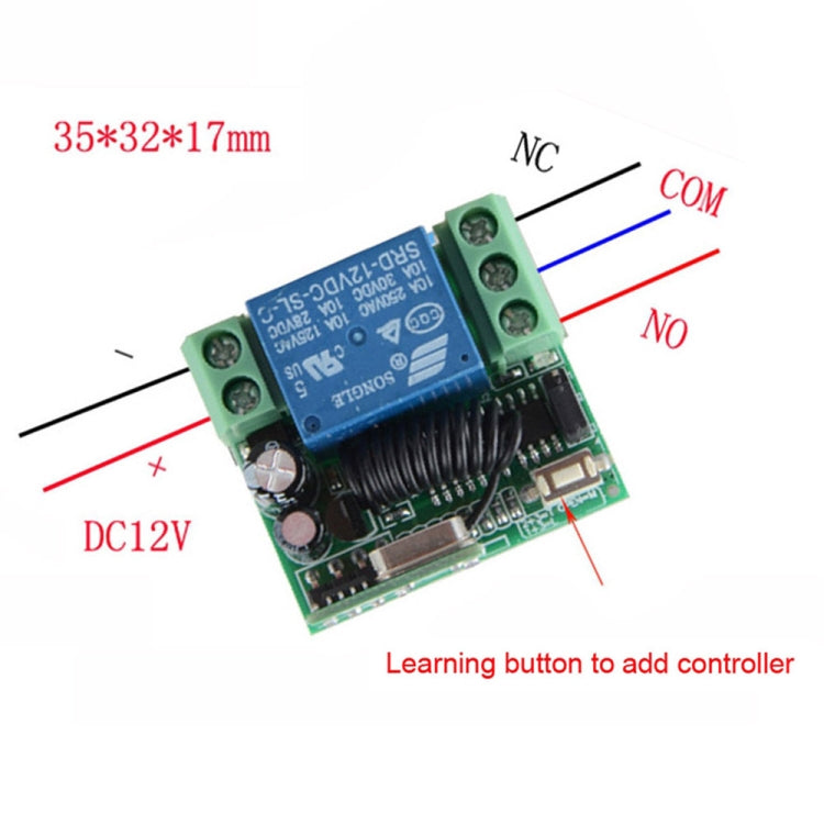 12V 10A RF Wireless Remote Control Switch 1CH Relay Receiver - Consumer Electronics by buy2fix | Online Shopping UK | buy2fix