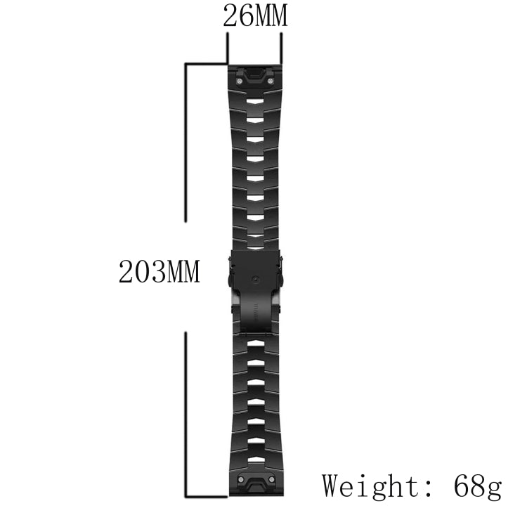 For Garmin Fenix 7X 26mm Titanium Alloy Quick Release Watch Band(Black) - Watch Bands by buy2fix | Online Shopping UK | buy2fix