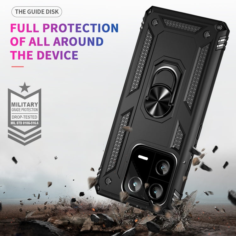 For Xiaomi 13 Pro Shockproof TPU + PC Phone Case with Holder(Black) - 13 Pro Cases by buy2fix | Online Shopping UK | buy2fix