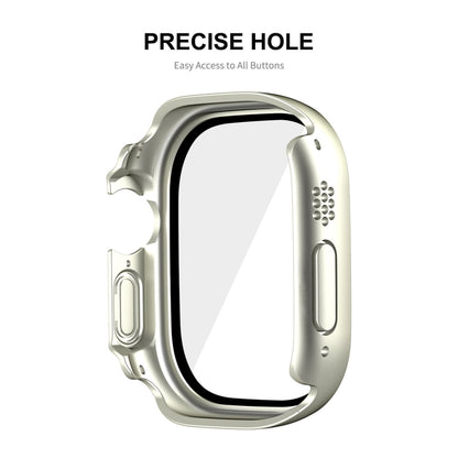 For Apple Watch Ultra / Ultra 2 49mm ENKAY Hat-Prince Waterproof Full Coverage PC Frame + 9H Tempered Glass Case(Silver) - Watch Cases by ENKAY | Online Shopping UK | buy2fix