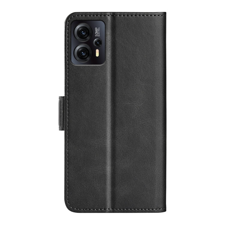 For Motorola Moto E13 Dual-side Magnetic Buckle Horizontal Flip Leather Phone Case(Black) - Motorola Cases by buy2fix | Online Shopping UK | buy2fix