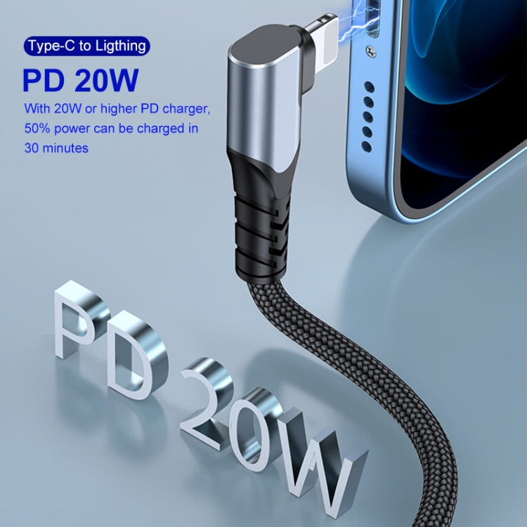 ENKAY Hat-Prince PD 20W Type-C to 8 Pin Dual Elbow Fast Charging Data Cable, Length:2m(Silver) - 2 in 1 Cable by ENKAY | Online Shopping UK | buy2fix