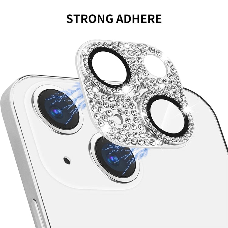 For iPhone 14 / 14 Plus ENKAY Hat-Prince Blink Diamond Camera Lens Aluminium Alloy Tempered Glass Film(Golden) - iPhone 14 Tempered Glass by ENKAY | Online Shopping UK | buy2fix