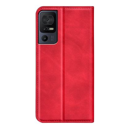 For TCL 40 SE Retro-skin  Magnetic Suction Leather Phone Case(Red) - More Brand by buy2fix | Online Shopping UK | buy2fix